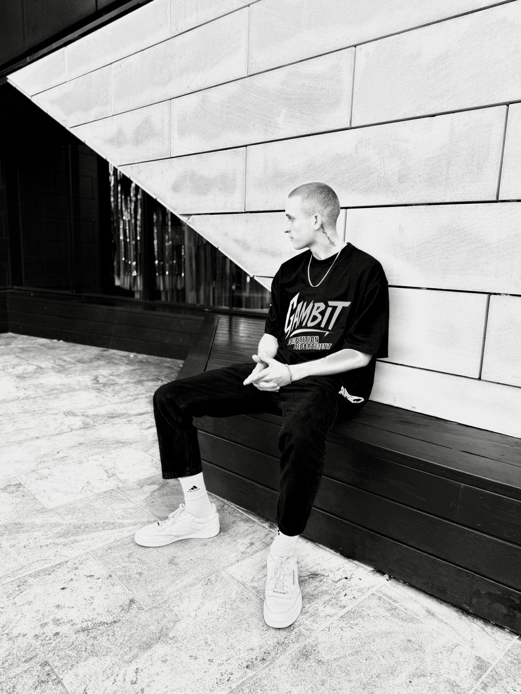 Black oversized Tee- Electric Pink +comp dept.