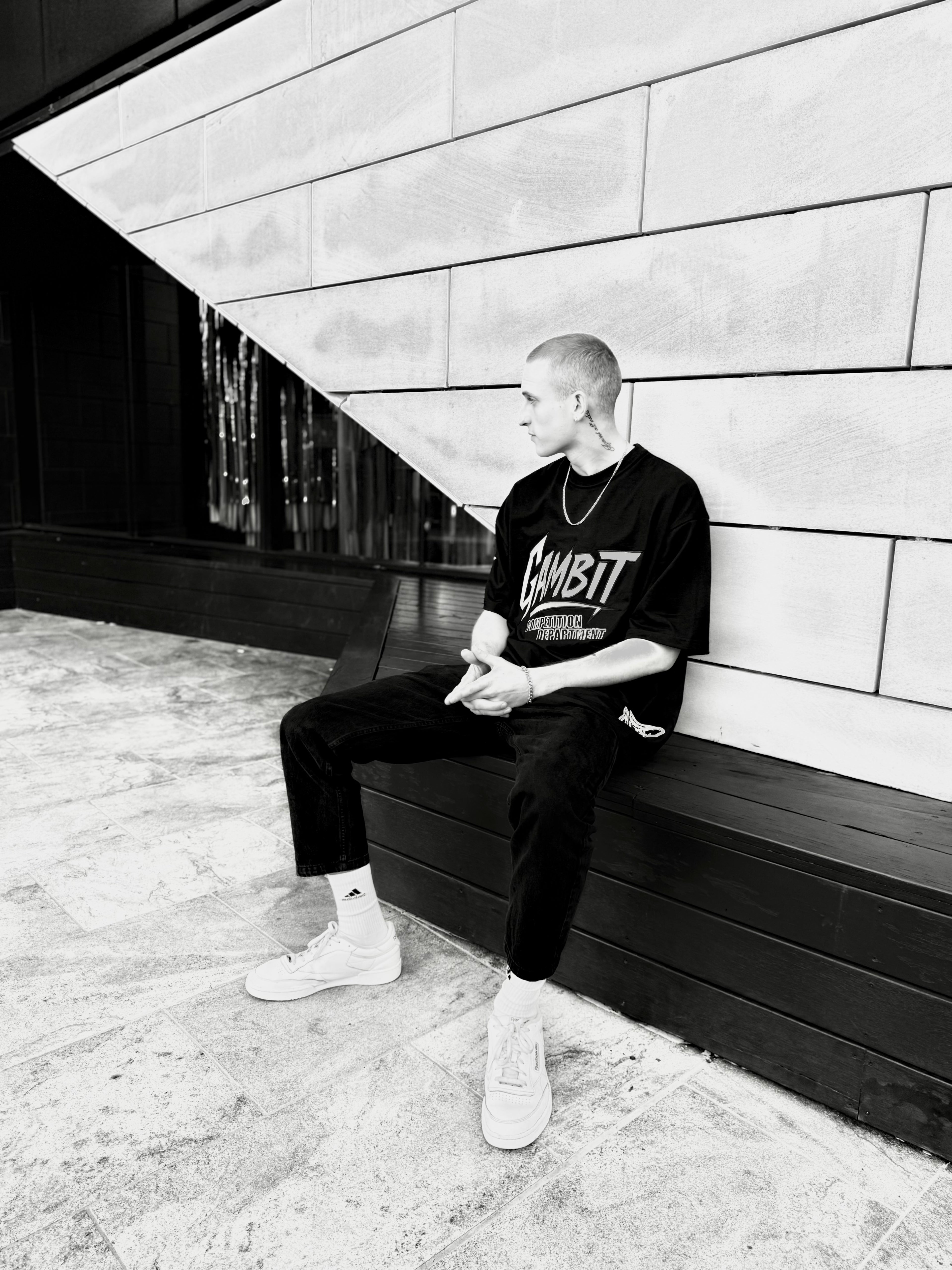 Black oversized Tee- Electric Pink +comp dept.