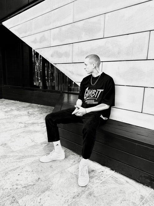 Black oversized Tee- Electric Pink +comp dept.